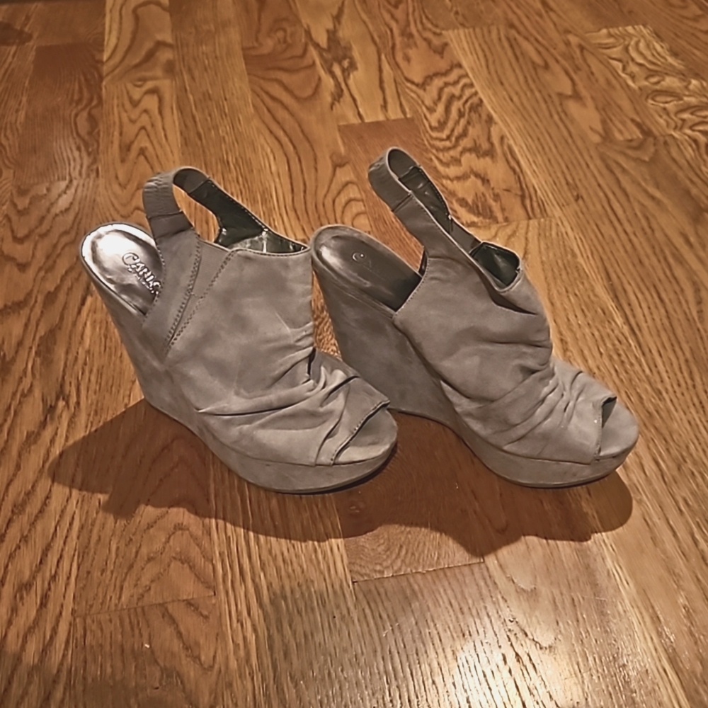 Tan Suede Platform Heel